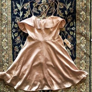 GB Blush Satin Strappy Back Dress